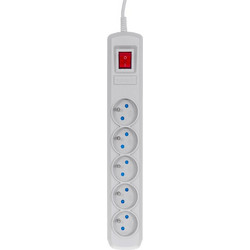 Activejet grey power strip with cord ACJ COMBO 5G/1,5M/BEZP. AUT/S - (ACP-5GN 1,5M SZ)
