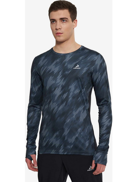 DEMIX Μακρυμάνικη Μπλούζα M D Running Urban AOP LS T-Shirt BLACK άνδρες
