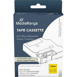 Ετικέτες Γενικής Χρήσης Mediarange (Dymo(R) D1/45018/S0720580) 12mm, 7m, Laminated and Permanent Adhesive, Black on Yellow (MRDY45018)