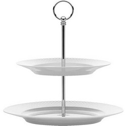 Lyngby Porcelaen - Rhombe White Etagere - H27 cm