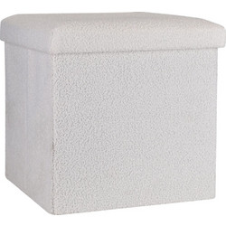 Estia ESTIA ΣΚΑΜΠΟ CUBE TEDDY ΜΕ ΑΠΟΘΗΚΕΥΤΙΚΟ ΧΩΡΟ 38Χ38cm ΛΕΥΚΟ