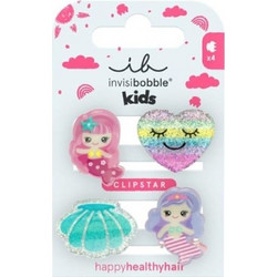 Invisibobble Invisibobble Clipstar Kids Mermaid Dreams-Λαμπερά Παιδικά Κλιπ Μαλλιών, 4τμχ