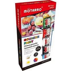 Σετ Τέμπερες Gouache 12 Χρωμάτων 25ml Motarro MP176-2