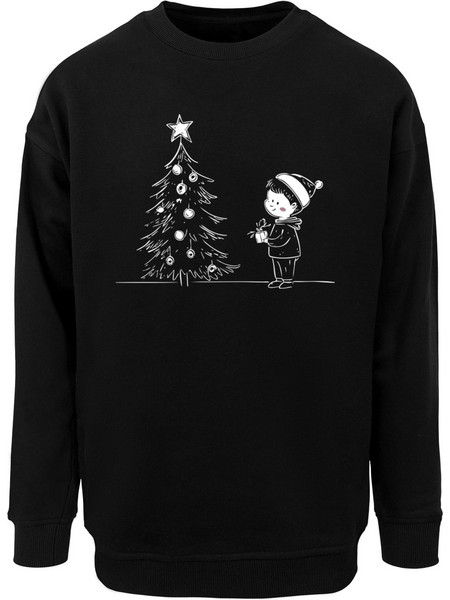 Christmas Cute Kid Crewneck black