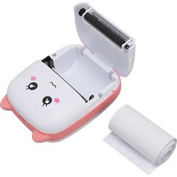 Μίνι θερμικός εκτυπωτής με Bluetooth Mini Printer λευκό - ροζ