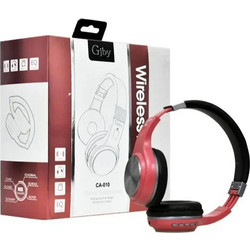 Gjby CA-010 Ασύρματα Bluetooth Ακουστικά Over Ear Κόκκινα