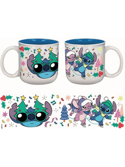 Stor Stitch-Mas Ice Skating - Breakfast Mug - 14oz