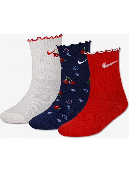 Nike Cherry Lettuce Micro Crew Παιδκή Κάλτσα Λευκό Μπλε Κόκκινο