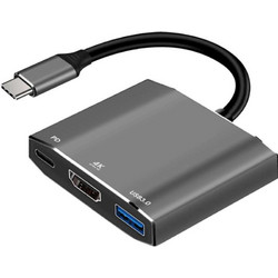 Art OEM-C17 - Docking Station με HDMI 4K, Type-C και USB-A σε Ασημί Χρώμα