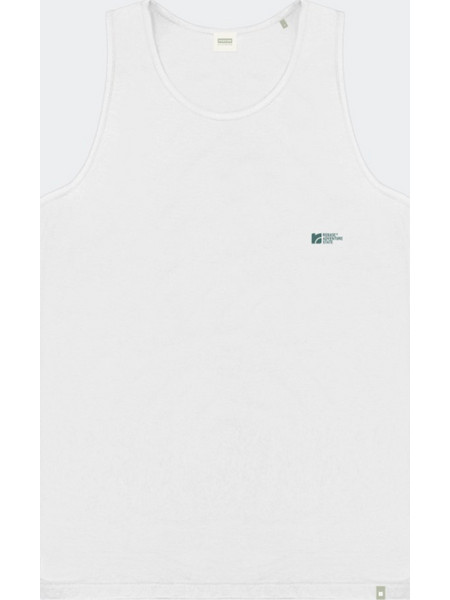 REBASE T-Shirt Sleeveless Front-Back Printed Ανδρική Αμάνικη Μπλούζα σε Λευκό Χρώμα