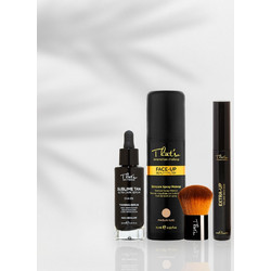 That'so Glow Drops Kit (4 Προϊόντα) Ενυδατικές Σταγόνες Self tan Υψηλής Ποιότητας με DHA & Face Up Καινοτόμο Make up Σπρέι - Medium Nude & HD Face Brush Πινέλο Μακιγιάζ Kabuki & Extra-Up Αδιάβροχη Βίγ