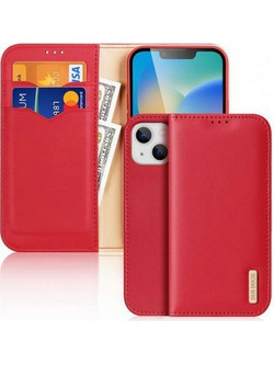 Θήκη Δερμάτινη Dux Ducis Apple iPhone 15 Plus Hivo RFID Wallet Κόκκινο N63009