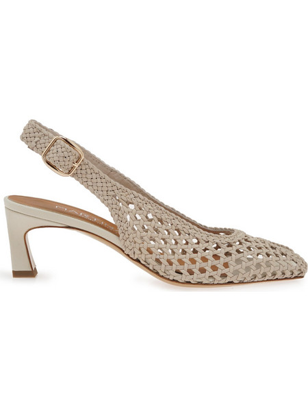 MARTINA T W494B71036G9 Γόβες Slingback Δερμάτινες Off White R1710-Bone Intreccio