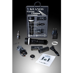KEANOS(R) Σετ Extra Bright Αδιάβροχος Υποβρύχιος Καταδυτικός Φακός Icarian 1700lm Premium Edition με Διπλά Ο-Rings