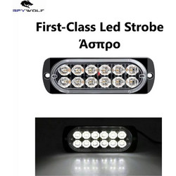 First-Class LED Strobe Φαναράκι Όγκου Άσπρο 12LED 12/24V 6000lm TC-353