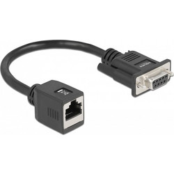 DELOCK αντάπτορας από serial DB9 RS-232 σε RJ45, μαύρος