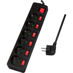 LogiLink LPS233 x6 Schuko Switch
