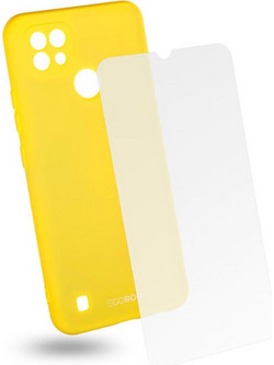EGOBOO backcover for Realme C21, Lime + Tempered Glass