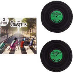 Σουβέρ Βινύλιο Σετ των 2 Two Coasters Green Beetles Pylones - Pylones