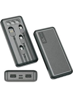 XZB0817 Power Bank 10000mAh 5W με 2 Θύρες USB-A & Θύρα USB-C Black
