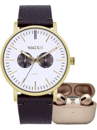 Watx & Co Ανδρικό Ρολόι με Καφέ Δερμάτινο Λουράκι RELOJ844