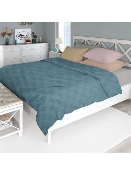 ΚΟΥΒΕΡΤΑ ΠΙΚΕ Μονόχρωμη 240X250 Πετρόλ 100% Cotton Dimcol