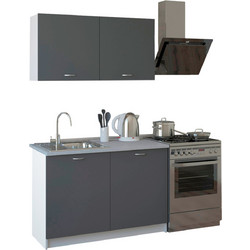 ΣΥΝΘΕΣΗ ΚΟΥΖΙΝΑΣ BLAINE ΜΕΛΑΜΙΝΗ ΓΚΡΙ HM2439.10 120x46-29,2εκ