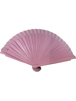 Βεντάλια ξύλινη μονόχρωμη 16cm 11266 ΡΟΖ