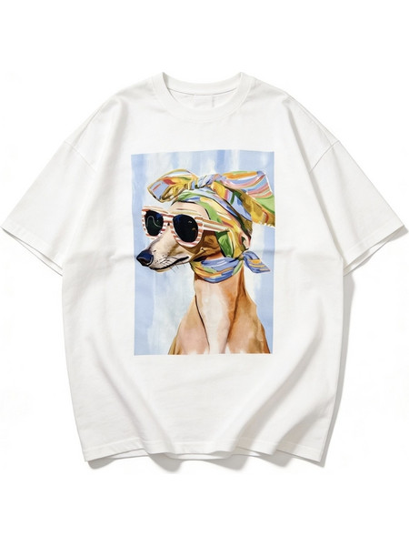 Italian Greyhound Art Tee | White