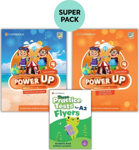 POWER UP 4 SUPER PACK 2 (SB + WB + 3 PRACTICE TESTS FLYERS) 2ND ED
