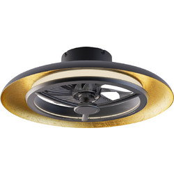 Διακοσμητικός ανεμιστήρας οροφής με LED dimmable μαύρο/χρυσό 40W 4300 lm, 8 πτερύγια, DC μοτέρ 15W, τηλεχειριστήριο, χρονοδιακόπτης Φ550mm (FAN3231168) - FAN3231168