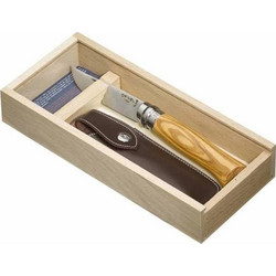 Opinel Νο.08 Σουγιάς Olive σε Δερμάτινη Θήκη 001004