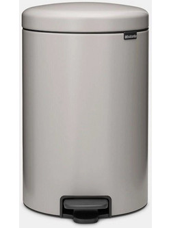 Brabantia Newicon Κάδος Απορριμμάτων Πλαστικός με Πεντάλ Γκρι 20lt 254406