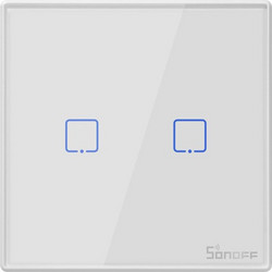 SONOFF smart διακόπτης T2EU2C-RF 433MHz, αφής, διπλός, λευκός