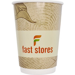 FAST STORES χάρτινα ποτήρια καφέ, 8oz, χωρίς καπάκι, 25τμχ
