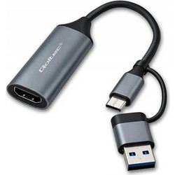 Qoltec KKQTKPBU00V0 Μετατροπέας USB-A / USB-C male σε HDMI female