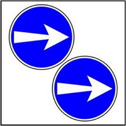 INFOSIGΝ Πινακίδα Σήμανσης Infosign Αυτοκόλητο Pvc Φ7εκ 2τμχ. Υποχρεωτικής Κατευθυνσης