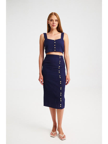 Midi Φούστα με Διακοσμητικά Κουμπιά BERNADA SKIRT