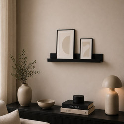ΡΑΦΙΈΡΕΣ/ΡΆΦΙΑ ΤΟΊΧΟΥ PHOTO SHELF 40*6*7CM BLACK COLOR HOMEA 6RAN890NR