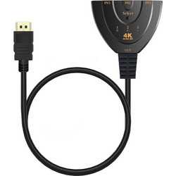 POWERTECH HDMI Switch CAB-H077, 3 σε 1, 4K, 0.50m, μαύρο