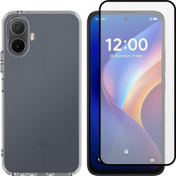 Vivid Set TPU Clear Case + Full Face Tempered Glass TCL K70 5G