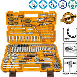 Εργαλεία Χειρός και Καρυδάκια 1/4" - 1/2" - 3/8" Σετ 182 τεμ. | INGCO | HKTHP51828