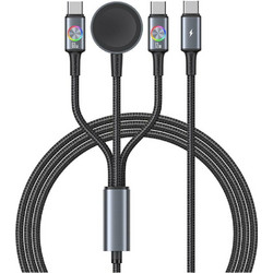 Καλώδιο USAMS Huan Series 3 σε 1 με επαγωγικό φορτιστή 72W για θάμπωμα USB-C