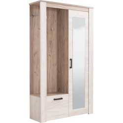 ΕΠΙΠΛΟ ΧΩΛ KENT PS GREY OAK-ΛΕΥΚΟ OAK ΧΡΩΜΑ 114x37x195εκ