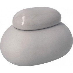 Διακοσμητικό Δοχείο Με Καπάκι Mini Pebbles RD0018718 9,8x6,4x6,4cm Grey Raeder Κεραμικό