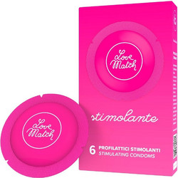 Love Match Stimolante Προφυλακτικά με Ραβδώσεις 6τμχ
