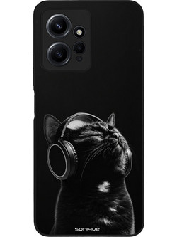 Sonique Men's Edition Θήκη με Σχέδιο «Audio Kitten - Black» (Xiaomi Redmi Note 12 4G)