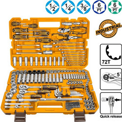 Εργαλεία Χειρός & Καρυδάκια 1/4" - 1/2" - 3/8" Σετ 182 Τεμάχια INGCO HKTHP51828