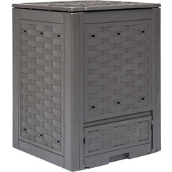 vidaXL Κομποστοποιητές 2 τεμ. Καφέ 60x60x83 εκ. Πλαστικό Ρατάν - 300 l