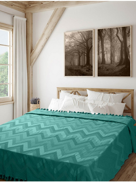 Κουβέρτα Πικέ Ζακάρ GOLWE PETROL MADI 220 x 240 εκ